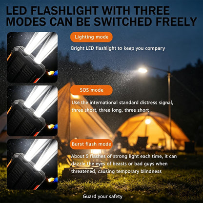 10000mAh Solar Power Bank with Flashlight & Dual UsB Charging