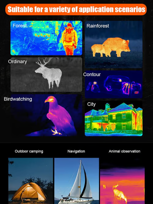 🌙 AI15 Thermal Imaging Monocular – 384×288 Resolution, 8000m Range, 10-Hour Battery