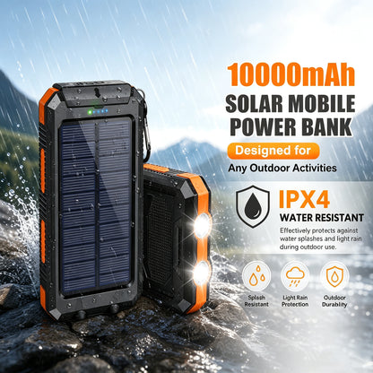 10000mAh Solar Power Bank with Flashlight & Dual UsB Charging