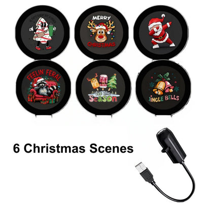 Plug-&-Play HDChristmas Projector - 6or 10 Festive Scenes
