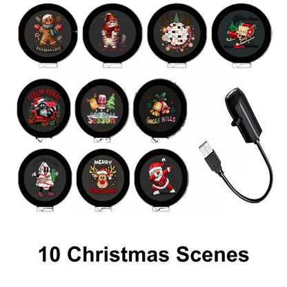 Plug-&-Play HDChristmas Projector - 6or 10 Festive Scenes