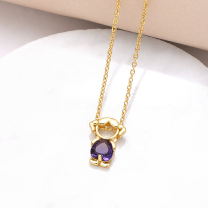 Birthstone Mom & KidsDetachable Necklace -Her Birthstone, YourHeart