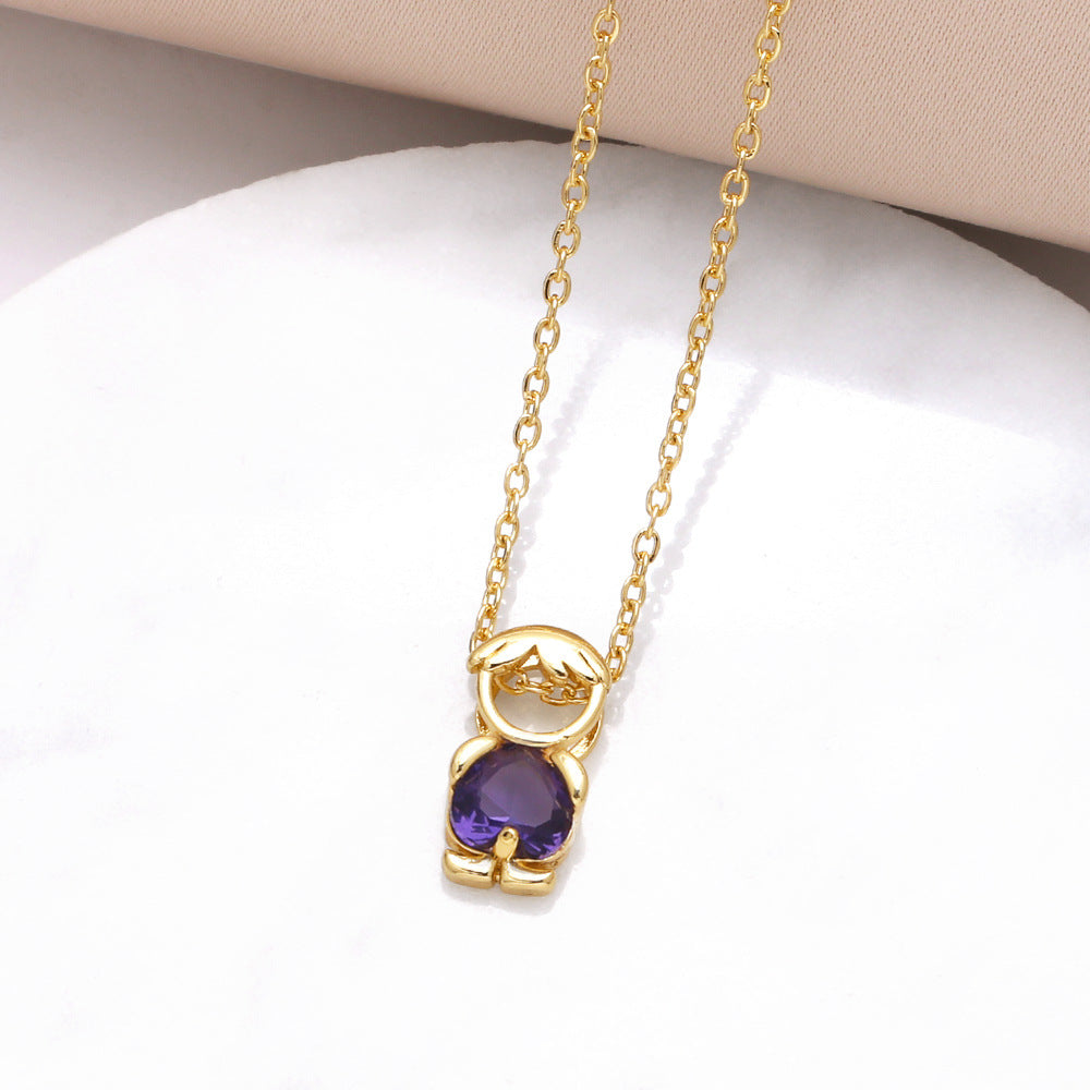 Birthstone Mom & KidsDetachable Necklace -Her Birthstone, YourHeart