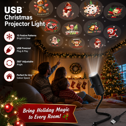 Plug-&-Play HDChristmas Projector - 6or 10 Festive Scenes